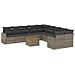 Set Divani Da Giardino 11 Pz Con Cuscini In Polyrattan Grigio - Foto miniatura 2