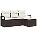 Set di divani da giardino  4 pezzi con cuscini in rattan poliestere marrone, Divano da giardino  a 2 posti con contenitore e cuscini in rattan poliestere marrone - Foto miniatura 1
