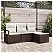 Set di divani da giardino  4 pezzi con cuscini in rattan poliestere marrone, Divano da giardino  a 2 posti con contenitore e cuscini in rattan poliestere marrone - Foto miniatura 2