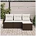 Set di divani da giardino  4 pezzi con cuscini in rattan poliestere marrone, Divano da giardino  a 2 posti con contenitore e cuscini in rattan poliestere marrone - Foto miniatura 3