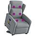 Poltrona Alzapersona Massaggi Elettrica Grigio Chiaro Tessuto - Foto miniatura 3