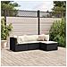 Set Divani da Giardino 4 pz con Cuscini Nero in Polyrattan - Foto miniatura 2