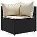 Set Divani da Giardino 4 pz con Cuscini Nero in Polyrattan - Foto miniatura 5