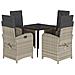 Set Pranzo da Giardino 5pz con Cuscini Grigio Chiaro Polyrattan - Foto miniatura 1