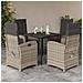 Set Pranzo da Giardino 5pz con Cuscini Grigio Chiaro Polyrattan - Foto miniatura 2
