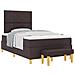 Letto con Box Spring e Panchina Marrone Scuro 120x200 cm Tessuto - Foto miniatura 1