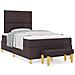 Letto con Box Spring e Panchina Marrone Scuro 120x200 cm Tessuto - Foto miniatura 4