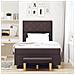 Letto con Box Spring e Panchina Marrone Scuro 120x200 cm Tessuto - Foto miniatura 5