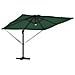 Ombrellone a Sbalzo Roma con LED Verde 286x285x270 cm Alluminio - Foto miniatura 4