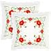 Set Di 2 Copricuscini 40x40 Cm Con Ricamo Di Immagini Floreali - Foto miniatura 3