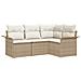 Set Divano da Giardino con cuscino 4 pcs Beige Poly Rattan - Foto miniatura 1