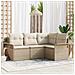 Set Divano da Giardino con cuscino 4 pcs Beige Poly Rattan - Foto miniatura 2