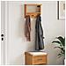 Appendiabiti da Parete SANDNES 45x12x35 cm in Legno di Pino - Foto miniatura 2