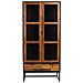 Vetrina In Legno Di Recupero Nero Con 2 Ripiani 72x40,5x158,5h Cm - Foto miniatura 2