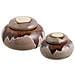 Set 2 Barattoli In Ceramica Marrone Con Coperchio — Misure Assortite - Foto miniatura 1