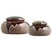 Set 2 Barattoli In Ceramica Marrone Con Coperchio — Misure Assortite - Foto miniatura 2