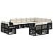 Set Divano da Giardino 12 pcs Nero e Bianco Crema polyrattan - Foto miniatura 1
