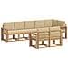 Set di divani da esterno 8 pcs Bianco e Beige Poliestere - Foto miniatura 1