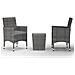 Set Bistrot Giardino 3 pz Polyrattan e Vetro Temperato Grigio - Foto miniatura 1