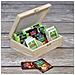Scatola Porta Tè E Tisane In Legno | 6 Scomparti | 21 X 16 X 7 Cm (+ / - 0,5 Cm) | Tè Bustine | Coperchio | Serratura | Divisori Rimovibili | Perfetta Per Decoupage, Stoccaggio, Regalo - Foto miniatura 2