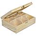 Scatola Porta Tè E Tisane In Legno | 6 Scomparti | 21 X 16 X 7 Cm (+ / - 0,5 Cm) | Tè Bustine | Coperchio | Serratura | Divisori Rimovibili | Perfetta Per Decoupage, Stoccaggio, Regalo - Foto miniatura 4