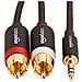 PBH-19824 7.62m 3.5mm 2 x RCA Nero, Oro, Rosso, Bianco cavo audio - Foto miniatura 1