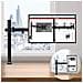 Supporto per Monitor DM151X3 da 13" a 32" Regolabile in Altezza Acciaio Inossidabile Colore Nero - Foto miniatura 2