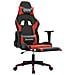 Sedia da Gaming Massaggio Poggiapiedi Nero e Rosso Similpelle - Foto miniatura 5