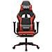 Sedia da Gaming Massaggio Poggiapiedi Nero e Rosso Similpelle - Foto miniatura 10