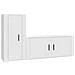 Set Di Mobili Porta Tv 2 Pz Bianco In Legno Multistrato - Foto miniatura 2