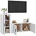 Set Di Mobili Porta Tv 2 Pz Bianco In Legno Multistrato - Foto miniatura 3