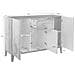 Credenza Giorgio, Madia Da Cucina A 3 Ante E 1 Cassetto, Buffet Da Soggiorno, Madia Da Cucina, 100% Made In Italy, Cm 120x40h82, Bianco Lucido E Ardesia - Foto miniatura 3