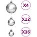 Set Palline Di Natale 111 Pz Argento In Polistirene - Foto miniatura 7