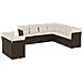 Set Divani Da Giardino 9pz Con Cuscini Marrone In Polyrattan - Foto miniatura 2