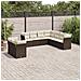 Set Divani Da Giardino 9pz Con Cuscini Marrone In Polyrattan - Foto miniatura 1