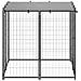 Gabbia per Cani Nera 110x110x110 cm in Acciaio - Foto miniatura 3