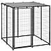 Gabbia per Cani Nera 110x110x110 cm in Acciaio - Foto miniatura 1