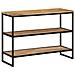 Tavolo Consolle 100x35x70 Cm In Legno Massello Di Mango Grezzo - Foto miniatura 2