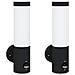 Lampade da esterno  con sensore 2 pezzi Acciaio inossidabile nero IP44 - Foto miniatura 1