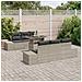 Set divano da giardino di 7 pezzi con cuscini in polyrattan grigio chiaro - Foto miniatura 3