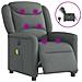 Poltrona Reclinabile Massaggio Elettrica Grigio Scuro Tessuto - Foto miniatura 1