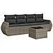 Set Divano da Giardino 5 pz con Cuscini Grigio in Polyrattan - Foto miniatura 1