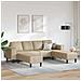 Set di divani 3 pcs Grigio chiaro Pelle scamosciata sintetica - Foto miniatura 2