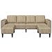 Set di divani 3 pcs Grigio chiaro Pelle scamosciata sintetica - Foto miniatura 4