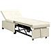 Divano Letto Crema 67 x 194 x 38 cm Velluto - Foto miniatura 1