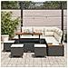 Set Divano da Giardino con cuscino 9 pcs Nero Poly Rattan - Foto miniatura 3