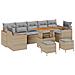 Set Divano da Giardino con cuscino 10 pcs Beige Poly Rattan - Foto miniatura 1