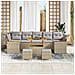 Set Divano da Giardino con cuscino 10 pcs Beige Poly Rattan - Foto miniatura 3