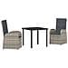 Set da Pranzo per Giardino con cuscino 3 pcs Grigio polyrattan - Foto miniatura 1