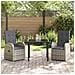 Set da Pranzo per Giardino con cuscino 3 pcs Grigio polyrattan - Foto miniatura 4